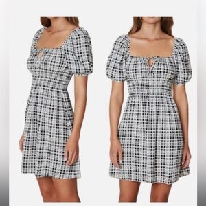 Faithfull The Brand Francis Checked Crepe Mini Dress Size 6